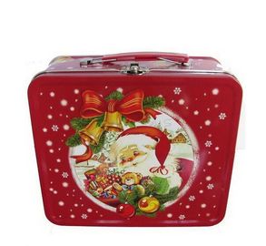 中国 クリスマスのアートワークが付いているロゴの印刷の長方形の金属の錫のお弁当箱 サプライヤー