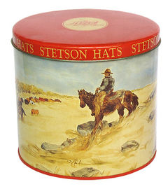 中国 包むクッキー食品等級の金属箱の任意サイズのためのステットソンの帽子の錫の容器 サプライヤー