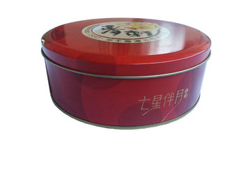 中国 シリンダー錫のクッキー箱、コーヒーのための赤い金属の錫の容器 サプライヤー
