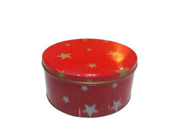 中国 赤いカバー/ふたが付いている Cylindroid のポップコーンの錫のクッキーの容器 サプライヤー