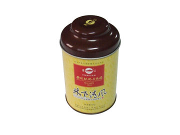 中国 特別なふたおよび黄色いボディ、中明白な色が付いている注文の錫の茶小さなかん サプライヤー