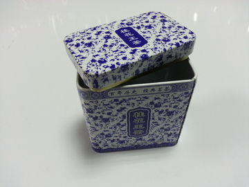 中国 カバー、茶包まれる貯蔵/ギフトが付いている青および白い磁器箱 代理店