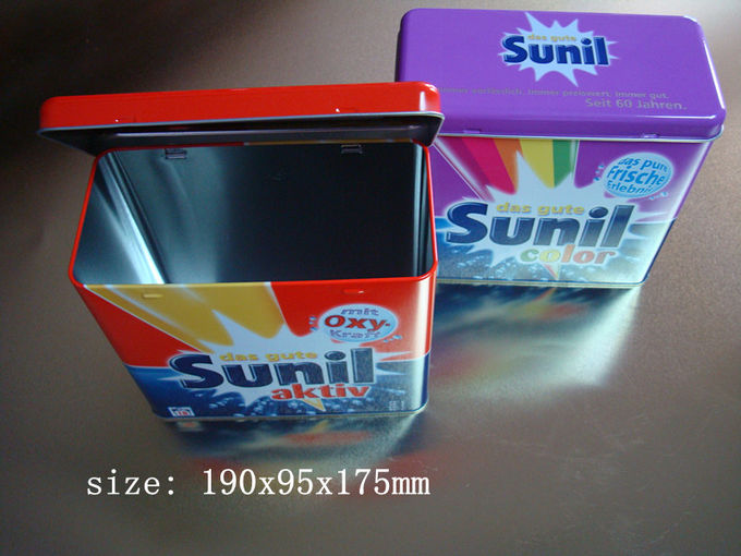Hinger の Sunil の粉末洗剤の金属の錫の容器箱/ふた、中銀